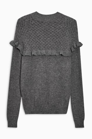 Pointelle Ruffle Sweater
